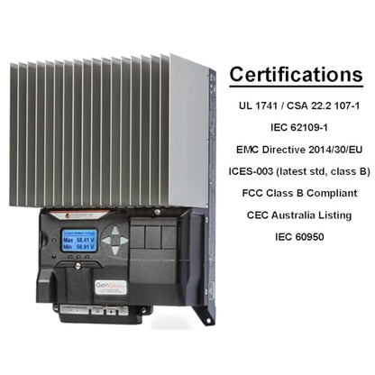 Morningstar GenStar 80A MPPT Solar Charge Controller w/ Meter (GS-MPPT-80M-200V) - Intelligent Solar Panel Regulator for 12/24/36/48V LA/Li