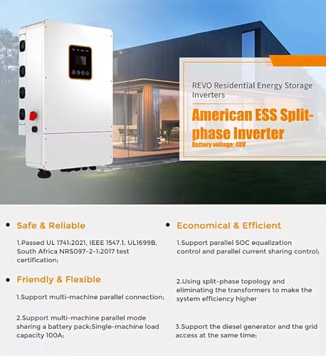 30KW Hybrid Solar Power System Complete Kit 54PCS 550W Solar Panel (30KW) + 3 Sets 48V 10KW Split Phase Inverter Built in MPPT+ 6 Sets-51.2V 314Ah