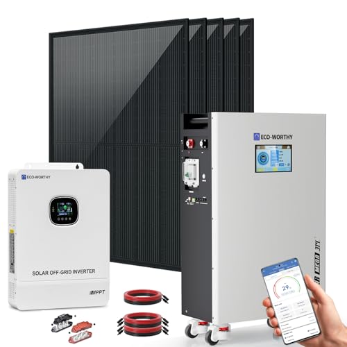ECO WORTHY 10000W Output Complete Off-Grid Solar Panel Kit for Home| 10KW 120V/240V Output Split Phase Inverter| 48V 314Ah16.1kWh High Capacity