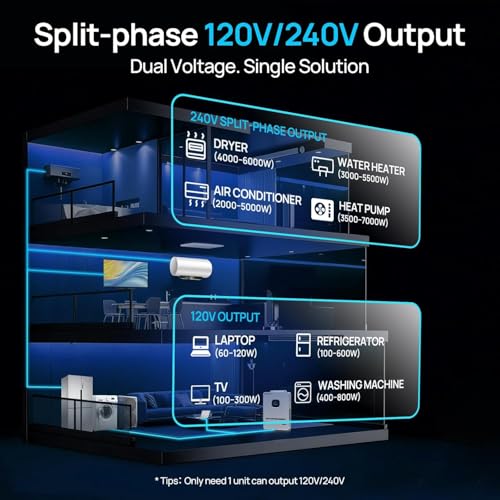 ECO WORTHY 10000W Output Complete Off-Grid Solar Panel Kit for Home| 10KW 120V/240V Output Split Phase Inverter| 48V 314Ah16.1kWh High Capacity
