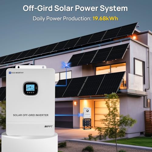 ECO-WORTHY 10KW Output Home Off-Grid Solar Power System: 30.72kwh Server Cabinet with Communication Lithium Battery, Large Capacity, More