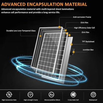 1.92KWH Complete Solar Panel Kit for RV Off Grid Solar System |2x100Ah LiFePO4 Lithium Batteries| 4x120W Mono Rigid Solar Panels |2000W Power