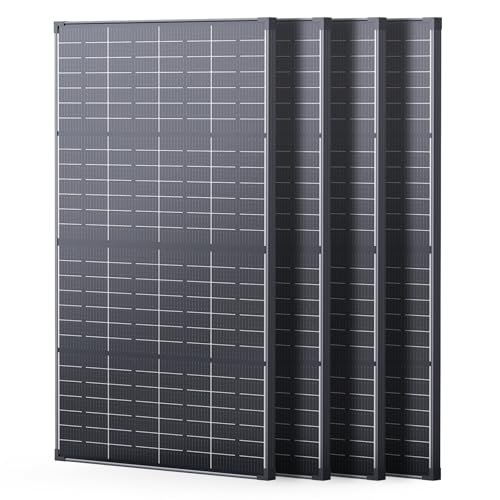 4PCS 215 Watt Anti-Shading Bifacial Solar Panel,N-Type 16BB Monocrystalline PV Module, Over 25% High Efficiency,Ideal for 12V/24V/36V/48V
