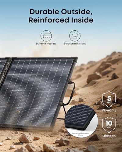 Anker SOLIX PS200 Bifacial Portable Solar Panel, 200W Foldable Solar Charger with Dual-Sided Power Generation, 25%+ High Conversion Efficiency, for
