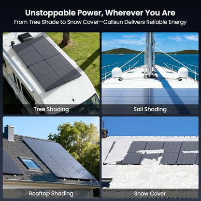 4PCS 215 Watt Anti-Shading Bifacial Solar Panel,N-Type 16BB Monocrystalline PV Module, Over 25% High Efficiency,Ideal for 12V/24V/36V/48V